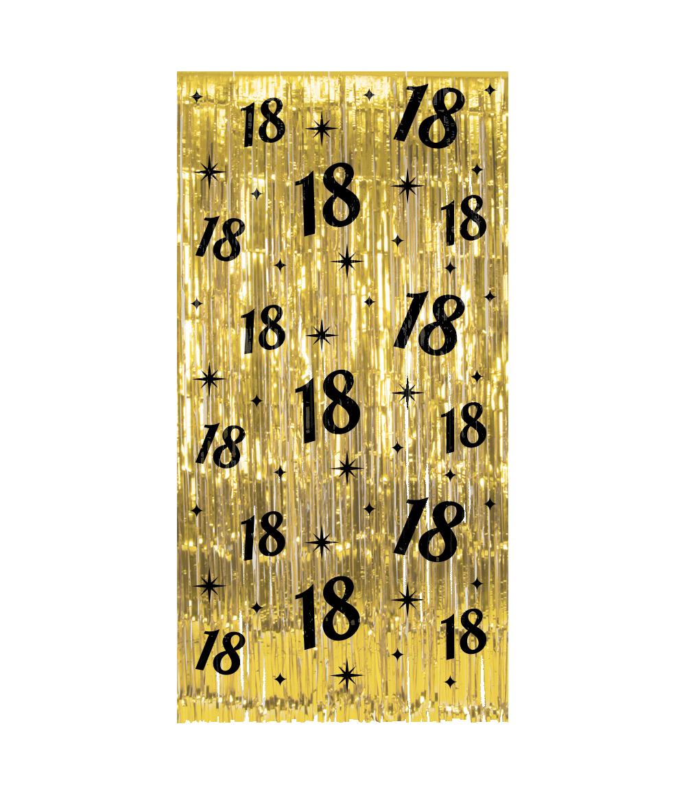 De Classy party curtains van Paper Dreams zijn uitgevoerd in de stijlvolle kleuren goud en zwart.