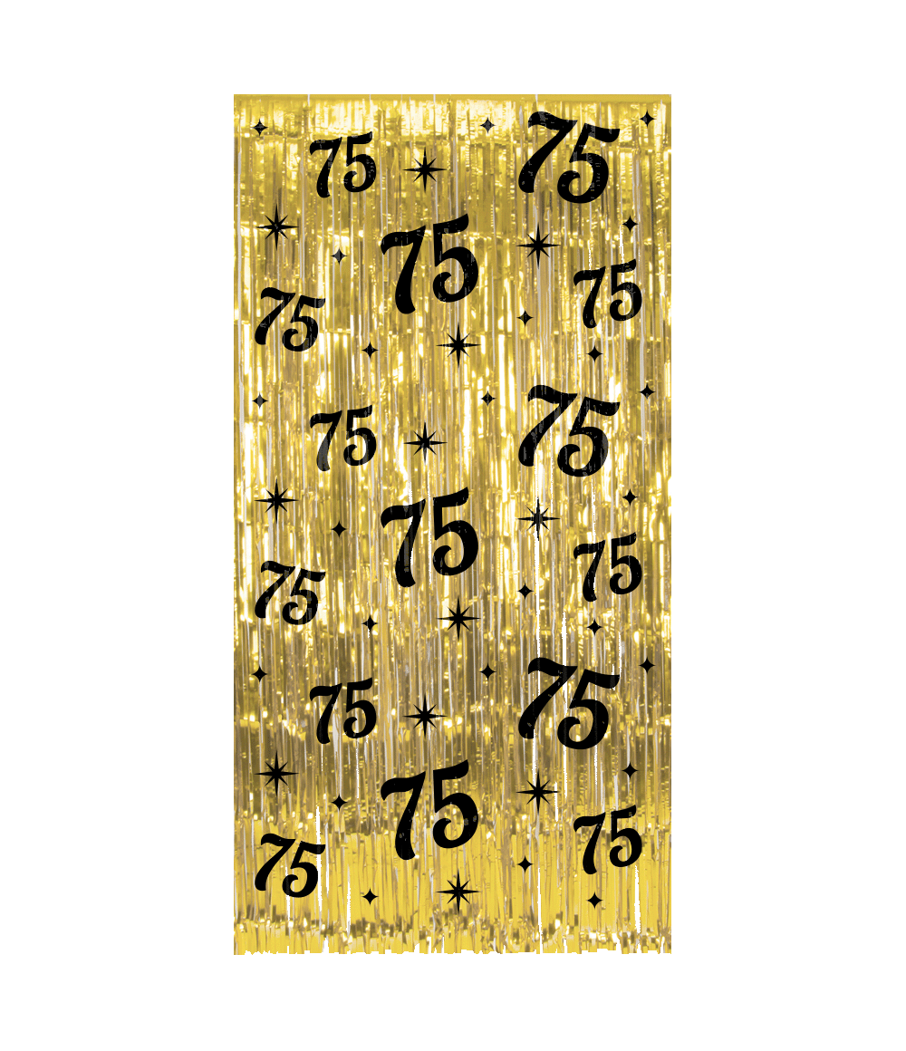 De Classy party curtains van Paper Dreams zijn uitgevoerd in de stijlvolle kleuren goud en zwart.