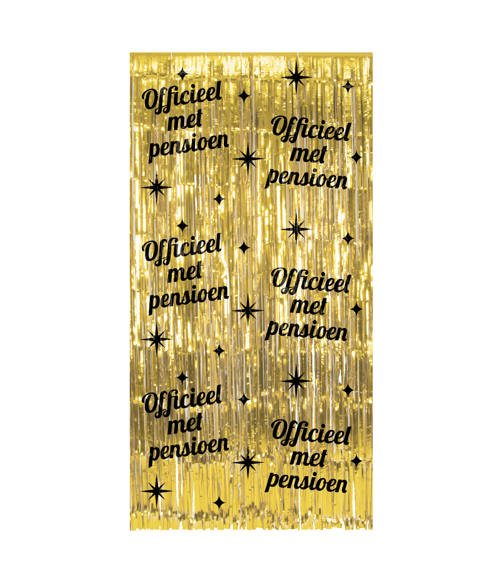De Classy party curtains van Paper Dreams zijn uitgevoerd in de stijlvolle kleuren goud en zwart. 