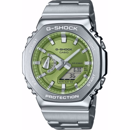 G-Shock GM-2110D-3AER Classic Heren Horloge

- Behuizing gemaakt van carbon-hars mix, roestvrijstaal
- Horlogeband gemaakt van staal, met veiligsheidssluiting
- Heeft een 24 uurs (dag/nacht) weergave
- Automatische kalender weergave
- Voorzien van mineraalglas
- 20 ATM waterdicht, geschikt om mee te duiken.
- Breedte van de behuizing is 44.5 mm
- Dikte van de behuizing is 11.8 mm

Wordt geleverd in originele G-Shock horlogedoos en officiële garantie.