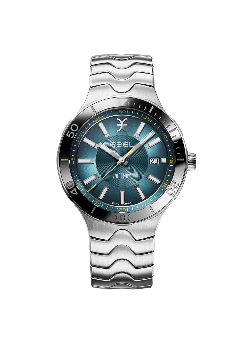 De EBEL SPORTWAVE is voorzien van een elegante ronde kast met een keramische bezel, een bijzondere stalen schakelband en een saffierglas met anti-reflecterende coating. Het horloge is waterdicht tot 200 meter en heeft een Zwitsers automatisch uurwerk voor nauwkeurige tijdweergave. De beste manier om dit horloge te dragen is als een veelzijdige en stijlvolle accessoire voor zowel formele als informele gelegenheden. Met zijn tijdloze design maakt de EBEL SPORTWAVE elke outfit compleet.