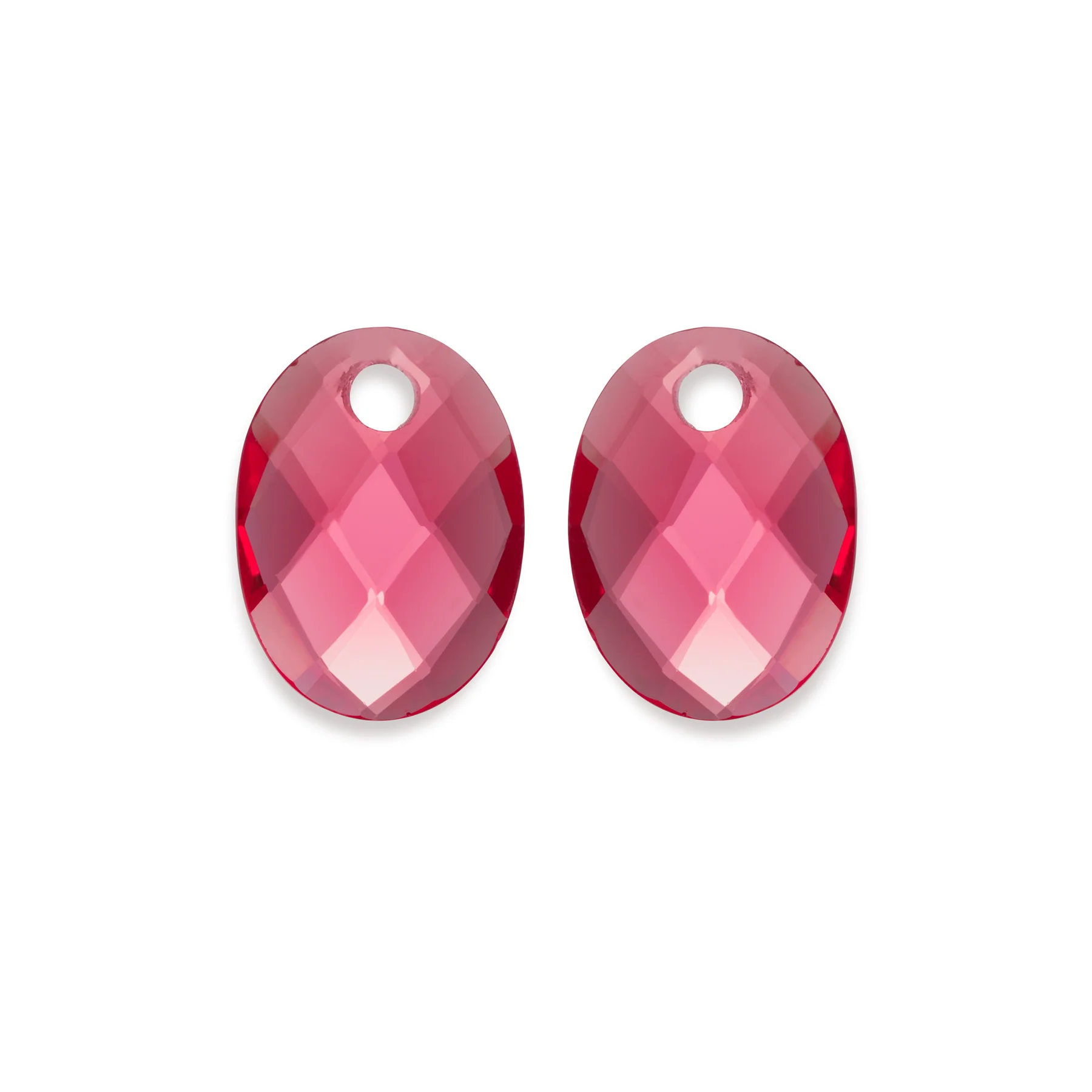 Earstones I Medium Oval - Fuchsia Quartz