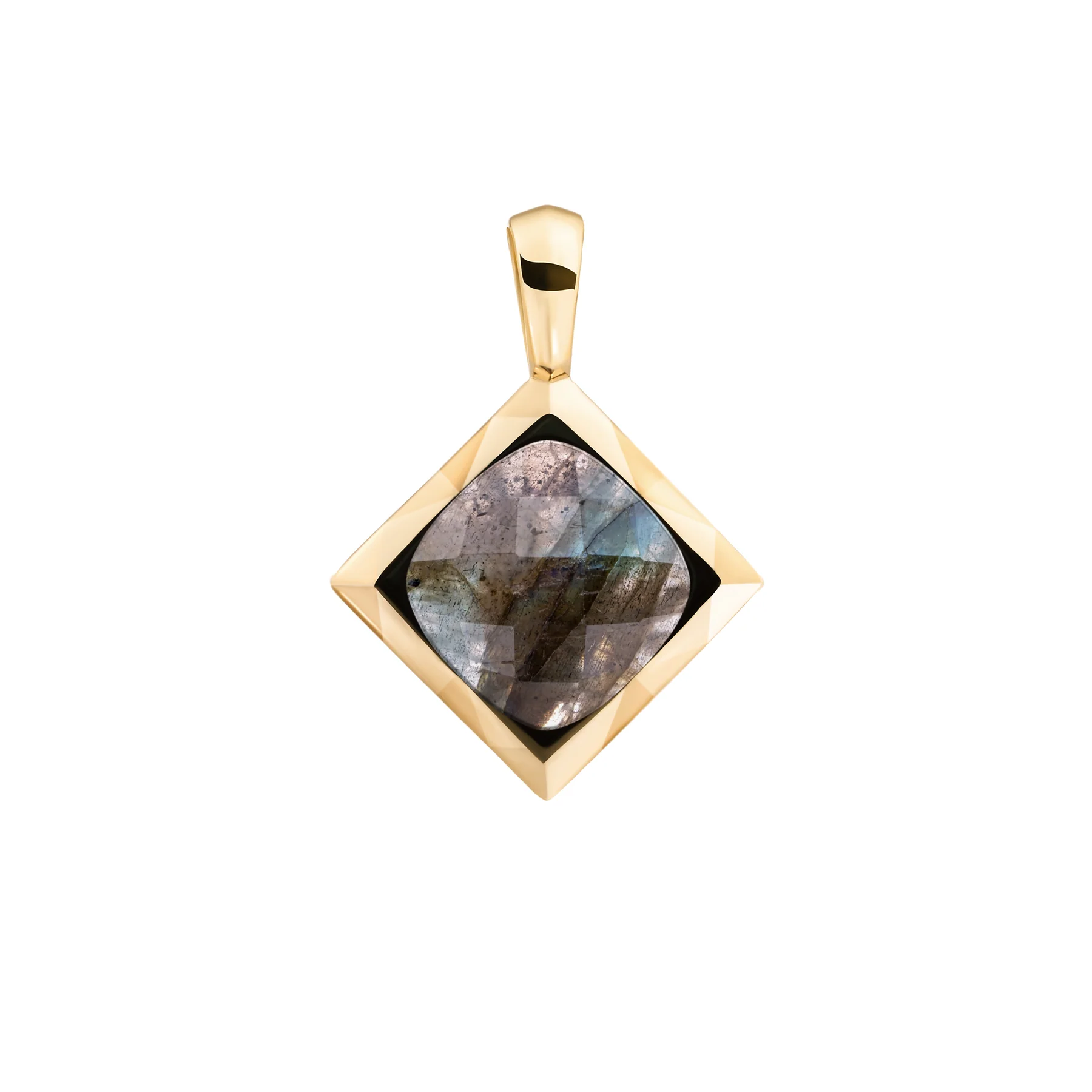 Sparkling Jewels hanger Labradorite Cushion Cut Amulet goldplated