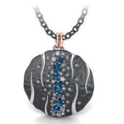 Bohemme SEASONEL 18krt laminated rosé goud met blauw topaas en wit saffier - 5SFM001P60