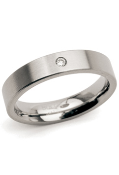 Boccia titanium ring met brilj