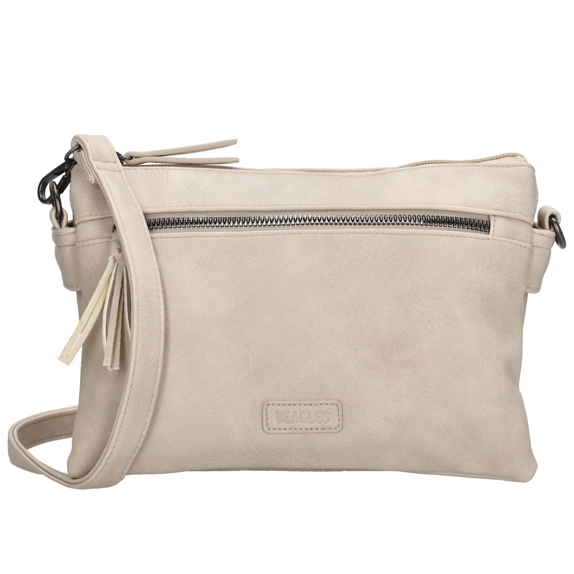 Maak kennis met de tijdloze schoudertas van Beagels, een perfecte keuze voor dames die een tas zoekt die bij elke outfit past. Deze elegante tas beschikt over drie vakken, waarvan één afsluitbaar is met een veilige ritssluiting, zodat je je essentials georganiseerd en veilig kunt opbergen. Aan de achterkant van de tas bevindt zich een extra ritsvak, ideaal voor spullen die je snel bij de hand wilt hebben. De afneembare en verstelbare schouderband zorgt voor optimaal draagcomfort en biedt de flexibiliteit om de tas op verschillende manieren te dragen. De tas is beschikbaar in meerdere kleuren. 