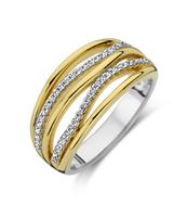 Zilver Vergulde Ring met Zirkonen