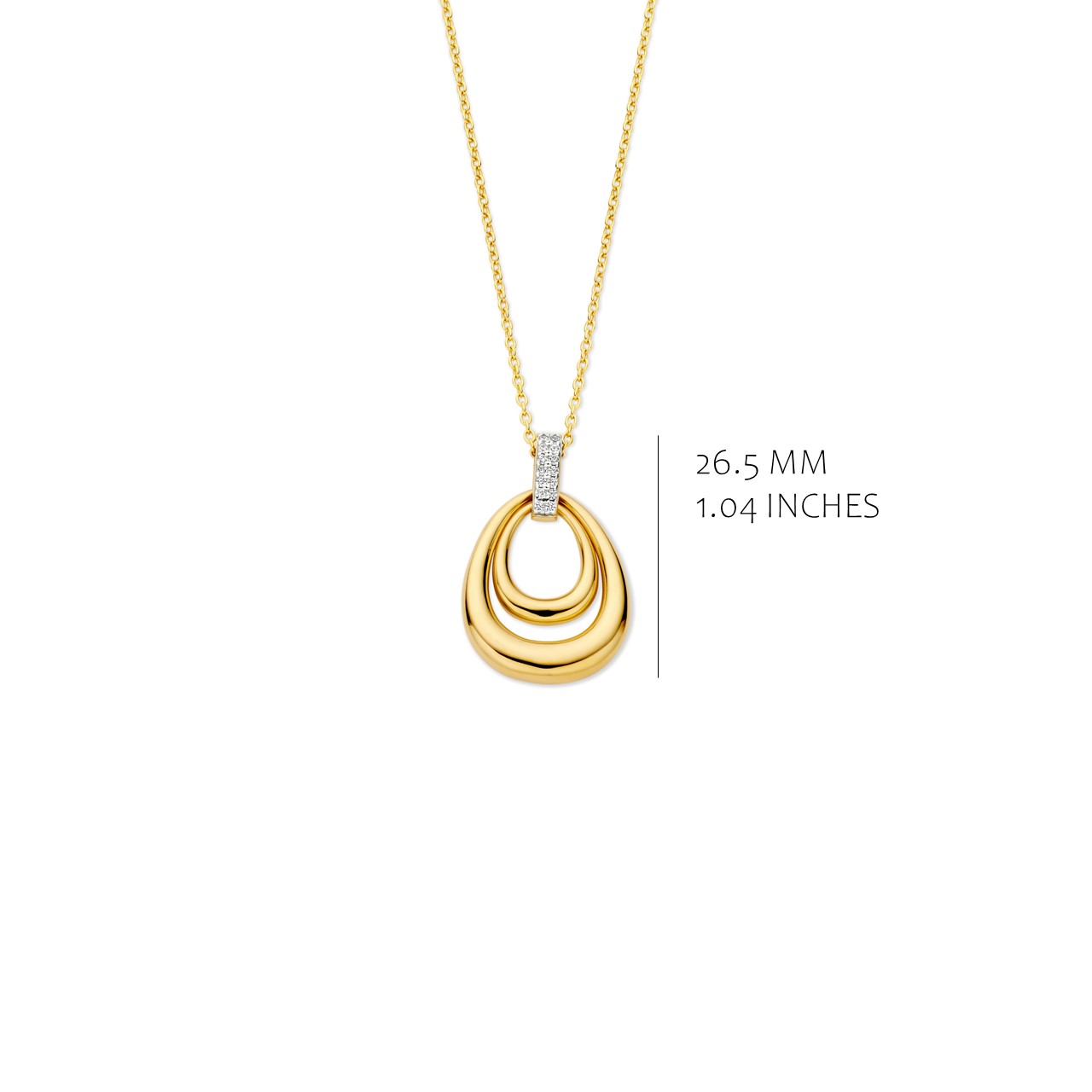 Zilver vergulde ketting met hanger en zirkoon op verstelbare lengte
