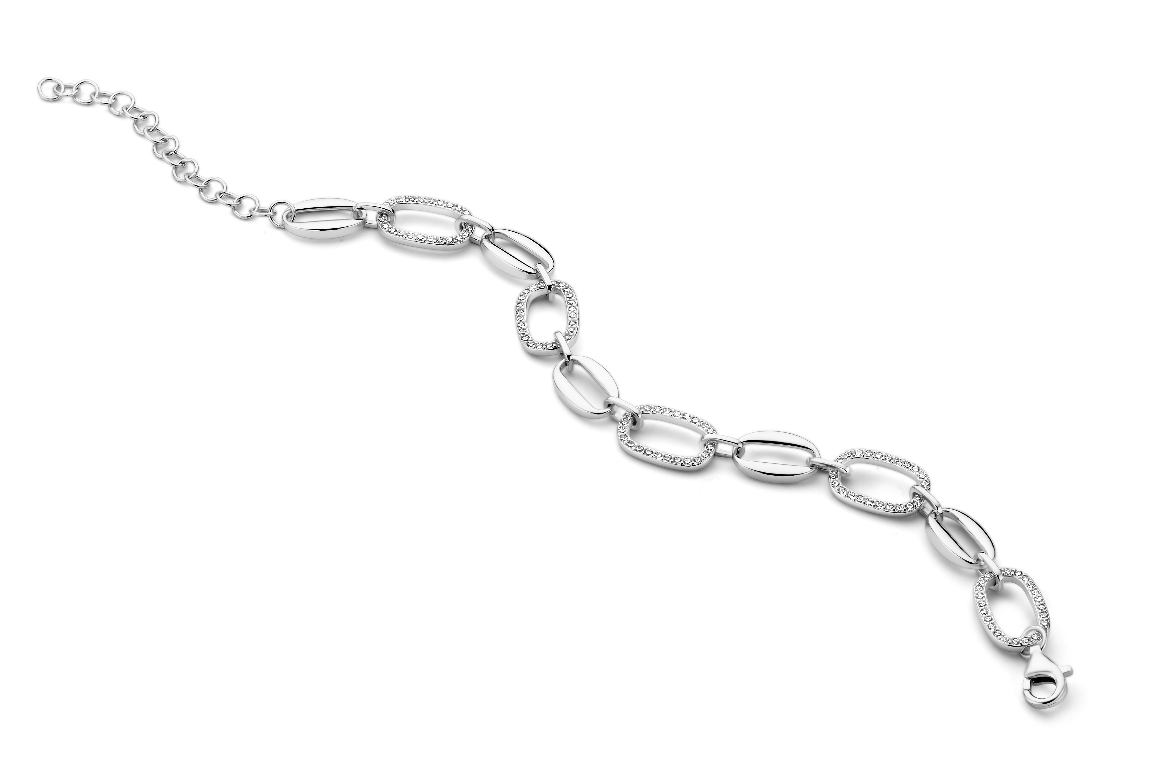 Zilveren armband met zirkoon (gerhodineerd)