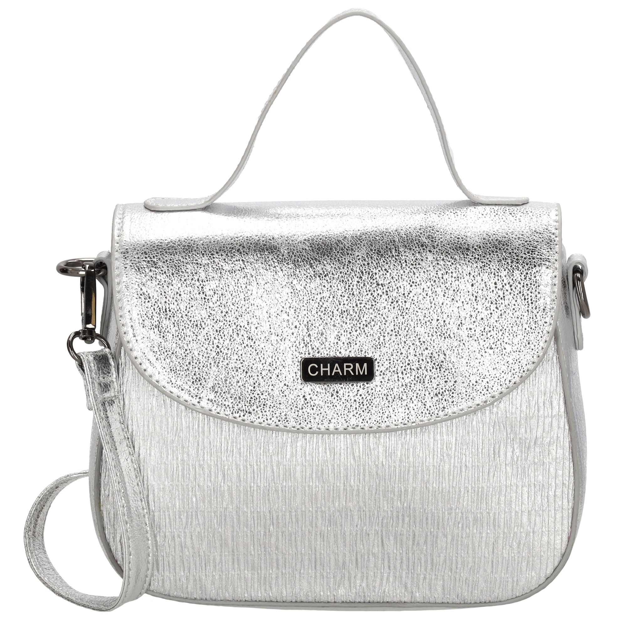 Ontdek deze fashionable schoudertas van Charm London, een uitstekende keuze voor de modebewuste dame. Deze stijlvolle tas valt op door zijn glimmende stof, die een luxe uitstraling biedt. Ondanks zijn compacte formaat is de tas functioneel met een praktisch ritsvak voor essentiële items. De verstelbare en afneembare schouderband zorgt voor optimaal draagcomfort en flexibiliteit. Bovendien is de tas voorzien van een hengsel, waarmee hij eenvoudig als handtas kan worden gedragen. Deze veelzijdige tas combineert mode met functionaliteit en is een waardevolle aanvulling voor jouw assortiment.

De eigenschappen van deze schoudertas zijn: 
Glimmende stof 
Compacte tas 
Verstelbare en afneembare schouderband
Verschillende draagopties