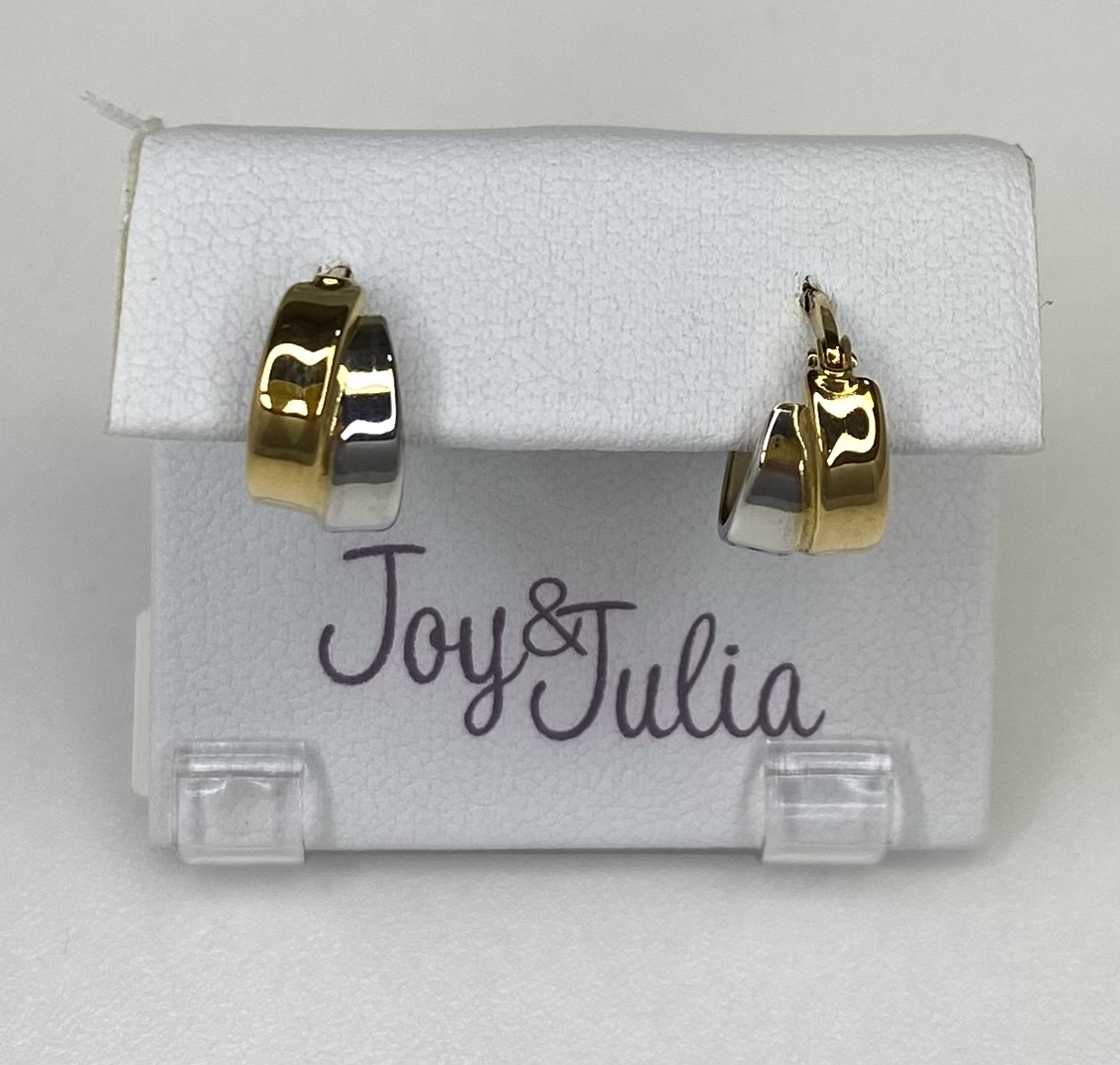 Gouden tijdloze oorringen witgoud en geelgoud Joy&Julia