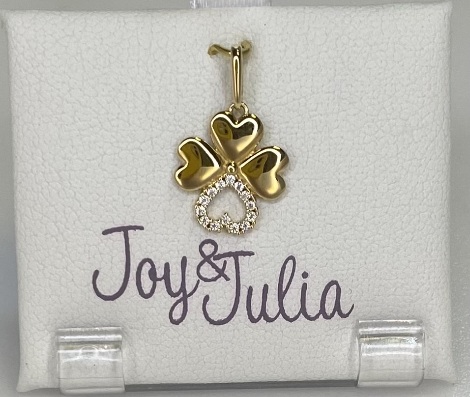 Joy&Julia goud met zirkonia hartjes/klavertje vier