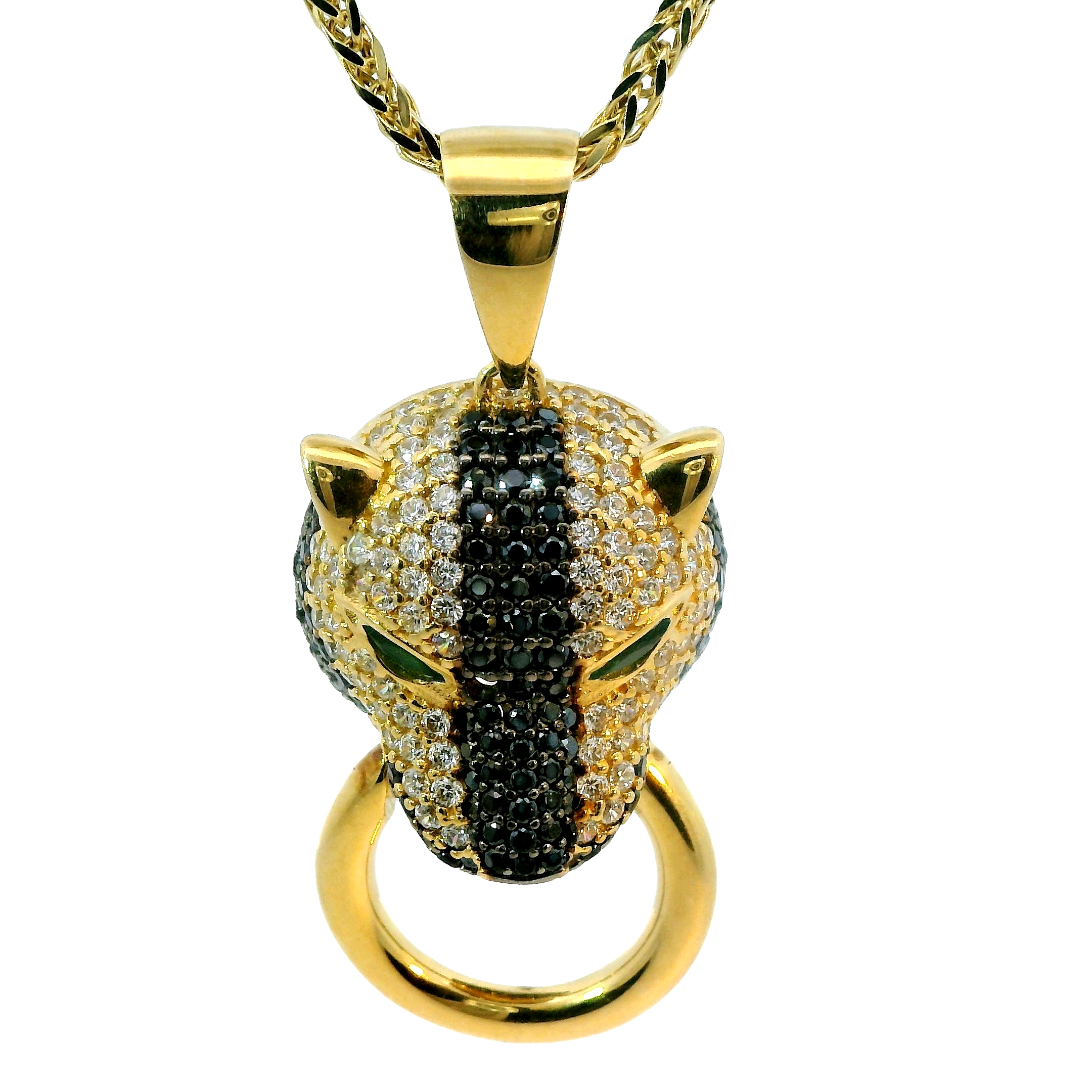 Deze hanger van Louis Bros is vervaardigd uit 14 karaat geelgoud (6.85 gr.).
Deze hanger met een tijgerkop, versierd met zwarte en witte zirkonia’s, is een opvallend en krachtig sieraad. De gedetailleerde tijgerkop symboliseert kracht, moed en onafhankelijkheid, terwijl de sprankelende zwarte en witte zirkonia’s een schitterend contrast creëren tegen het warme geelgoud. Dit sieraad combineert luxe met een stoere uitstraling en is perfect voor wie graag een uniek en karaktervol stuk draagt. De hanger voegt een vleugje elegantie toe aan elke look en trekt ongetwijfeld de aandacht met zijn gedurfde design.