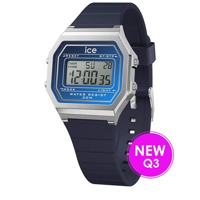 Op zoek naar een trendy en stijlvol horloge dat perfect past bij elke outfit? Dan is de ICE WATCH DIGIT RETRO NAVY TWILIGHT - SMALL 023309 de ideale keuze voor jou! Dit prachtige horloge heeft een digitaal tijdaanduiding en een quartz uurwerk, waardoor je altijd precies weet hoe laat het is.

De ICE WATCH DIGIT RETRO NAVY TWILIGHT heeft een diameter van 32 mm en een hoogte van 11 mm, waardoor het horloge perfect past om elke pols. De vierkante zilverkleurige behuizing is gemaakt van hoogwaardig kunststof en geeft het horloge een moderne uitstraling. De blauwe wijzerplaat en het mineraalglas zorgen voor een stijlvolle en tijdloze look.

De blauwe siliconen band is niet alleen comfortabel om te dragen, maar geeft het horloge ook een sportieve uitstraling. De ICE WATCH DIGIT RETRO NAVY TWILIGHT is voorzien van een handige datumweergave, zodat je altijd op de hoogte bent van de juiste datum. Daarnaast is het horloge waterdicht tot 3 bar, wat betekent dat het spatwaterdicht is en dus perfect is voor dagelijks gebruik.

De gespsluiting zorgt ervoor dat het horloge stevig om je pols blijft zitten en niet zomaar loskomt. Als officieel Ice Watch verkooppunt kunnen wij garanderen dat je een authentiek en kwalitatief horloge ontvangt. Bestel vandaag nog de ICE WATCH DIGIT RETRO NAVY TWILIGHT - SMALL 023309 en voeg een vleugje stijl toe aan je outfit!