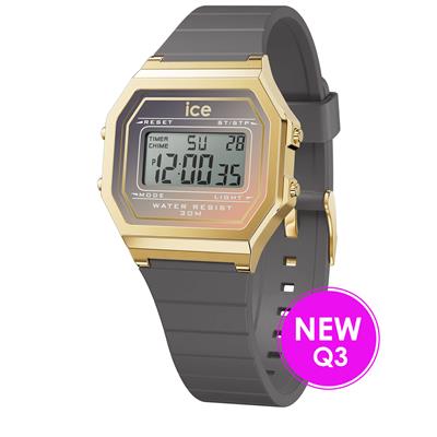 Op zoek naar een trendy en stijlvol horloge dat perfect past bij elke outfit? Dan is de ICE WATCH DIGIT RETRO DOVE GREY - SMALL 023310 de ideale keuze voor jou! Dit prachtige horloge heeft een digitaal tijdaanduiding en een quartz uurwerk, waardoor je altijd precies weet hoe laat het is.

Met een diameter van 32 mm en een hoogte van 11 mm heeft dit horloge een compact en elegant formaat. De vierkante behuizing in goudkleurig kunststof geeft het horloge een luxueuze uitstraling, terwijl de multicolor wijzerplaat zorgt voor een speels en trendy accent.

Het mineraalglas zorgt voor een heldere en krasbestendige bescherming van de wijzerplaat, terwijl de grijze siliconen band zorgt voor een comfortabele en duurzame pasvorm. De datumweergave zorgt ervoor dat je altijd op de hoogte bent van de juiste datum.

Dit horloge is spatwaterdicht tot 3 bar, waardoor je het met een gerust hart kunt dragen tijdens dagelijkse activiteiten zoals handen wassen of regenbuien. De handige gespsluiting zorgt ervoor dat het horloge stevig om je pols blijft zitten.

Als officieel Ice Watch verkooppunt kunnen wij garanderen dat je een authentiek en kwalitatief hoogwaardig product ontvangt. Bestel vandaag nog de ICE WATCH DIGIT RETRO DOVE GREY - SMALL 023310 en voeg een vleugje stijl toe aan je dagelijkse look!