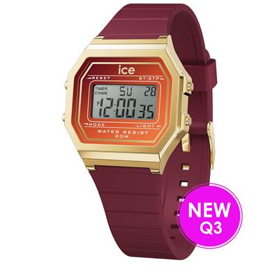Op zoek naar een trendy en kleurrijke horloge om je pols op te fleuren? Dan is de ICE WATCH DIGIT RETRO RUBY EMBER - SMALL 023312 de perfecte keuze voor jou! Dit horloge heeft een digitaal tijdsaanduiding en een quartz uurwerk, waardoor je altijd op tijd bent voor al je afspraken.

Met een diameter van 32 mm en een hoogte van 11 mm is dit horloge perfect voor degenen die houden van een subtiele en elegante look. De vierkante goudkleurige behuizing van kunststof geeft dit horloge een luxueuze uitstraling, terwijl de multicolor wijzerplaat zorgt voor een speels en vrolijk accent.

Het mineraal glas zorgt ervoor dat je horloge beschermd is tegen krassen en stoten, terwijl de rode siliconen band zorgt voor een comfortabele pasvorm om je pols. De datumweergave op dit horloge zorgt ervoor dat je nooit meer de datum vergeet, terwijl de waterdichtheid van 3 bar ervoor zorgt dat dit horloge spatwaterdicht is.

De ICE WATCH DIGIT RETRO RUBY EMBER - SMALL 023312 heeft een handige gespsluiting, waardoor je dit horloge gemakkelijk om en af kunt doen. Als officieel Ice Watch verkooppunt kunnen wij garanderen dat dit horloge van de hoogste kwaliteit is en voldoet aan al jouw wensen.

Kies voor de ICE WATCH DIGIT RETRO RUBY EMBER - SMALL 023312 en voeg een vleugje kleur en stijl toe aan je dagelijkse outfit. Bestel nu en geniet van dit prachtige horloge aan je pols!