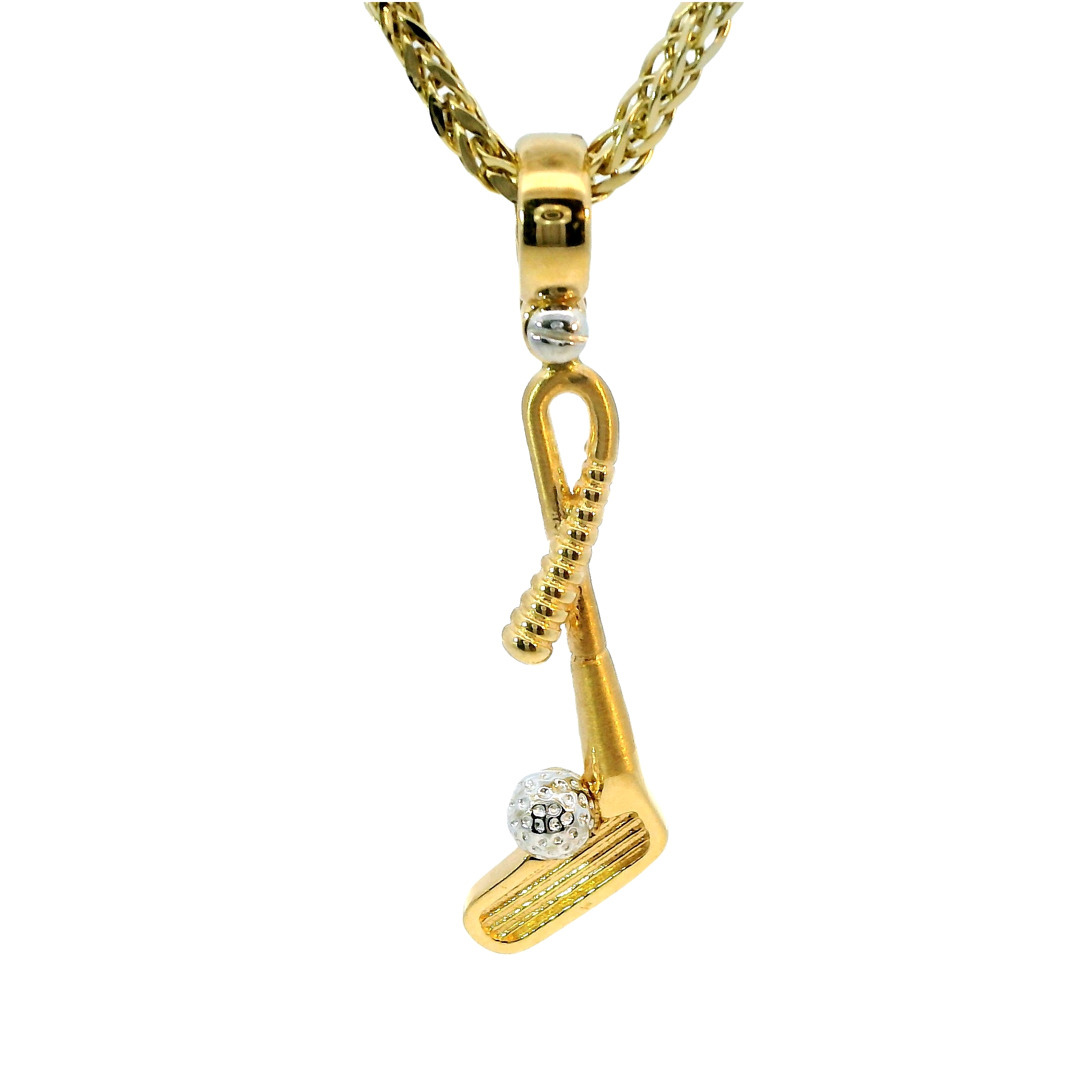 Deze hanger van Louis Bros is vervaardigd uit 14 karaat bicolor (2.65 gr.).