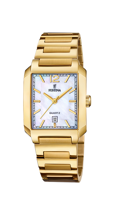 Festina dames horloge F20680/2 met een 316l roestvrij staal kast

Festina horloges zijn de perfecte mix van elegantie en functionaliteit.Festina biedt een herkenbaar design, constante technologische evoluties en en een perfecte prijs/kwaliteit garantie.
On the Square
De "On the Square" collectie van Festina, met zijn kenmerkende vierkante wijzerplaat, vermengt elegantie en klassiek ontwerp in horloges voor zowel mannen als vrouwen. Voor de mannen combineert het robuustheid en verfijning met hedendaagse details, perfect voor de moderne professional. Voor de vrouwen biedt het stukken die ware juwelen van tijd zijn, een mix van kracht en vrouwelijkheid. Deze collectie onderscheidt zich door zijn geometrische vorm en focus op eenvoud en details, en biedt een veelzijdige reeks stijlen voor elke gelegenheid, van zakelijke bijeenkomsten tot gala-evenementen, als symbool van een accessoire van klasse en tijdloze elegantie.
