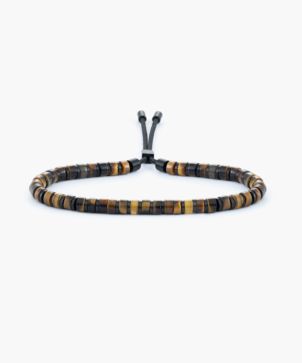 Brontide 4mm adjustable Tiger Eye-Black L 20-21cm
