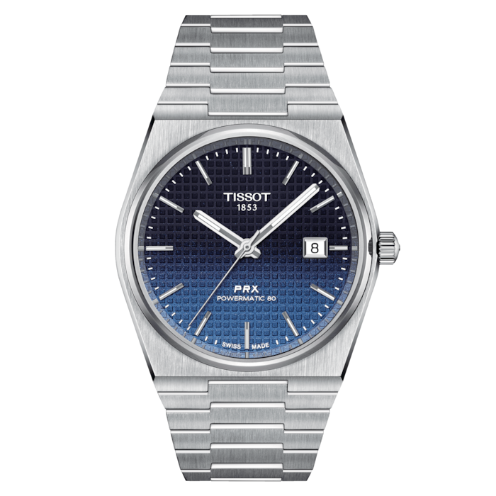 De Tissot PRX Automaat Zwart Cameleon - T1374071105101 is een stijlvol polshorloge met een zilverkleurige roestvrijstalen kast en band. Het heeft een blauwe wijzerplaat met strookindexen, quartzbeweging en een Zwitserse beweging. Dit analoge horloge is antiallergisch, nikkelvrij en waterdicht tot 10 ATM. Perfect voor zowel formele als casual gelegenheden. Draag het met vertrouwen en stijl.