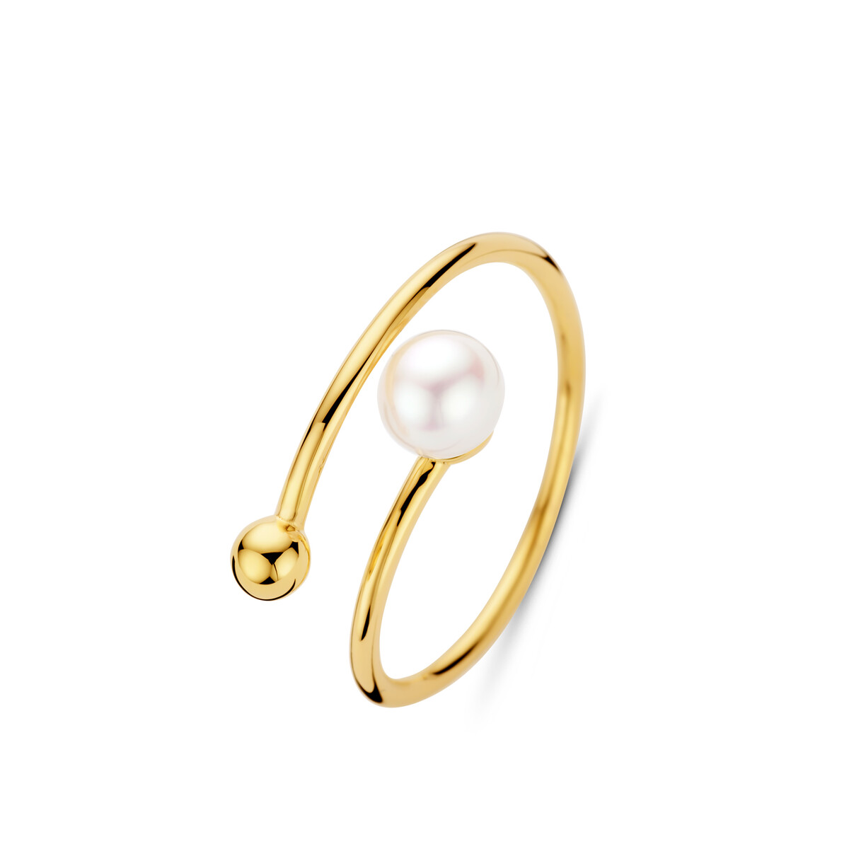 Ring zilver verguld met pareltje