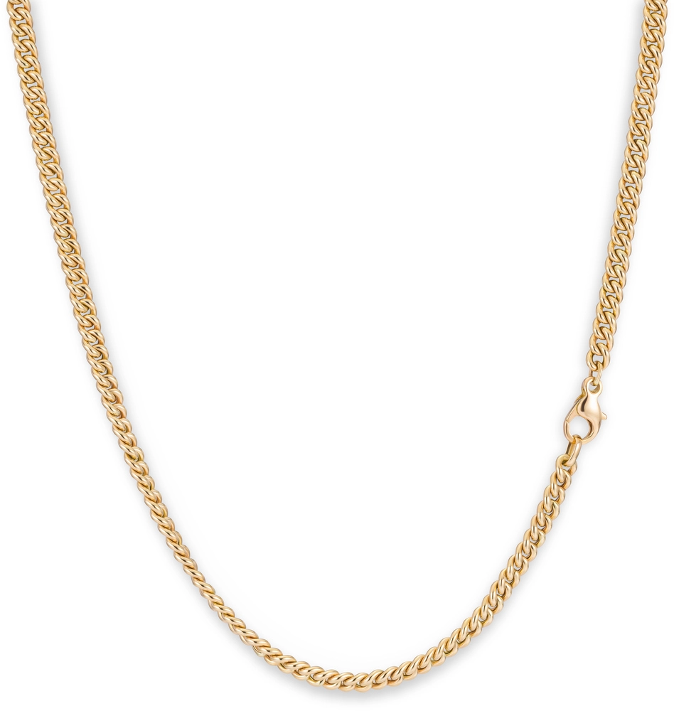 Merk	Monzario
Model	1470C
Lengte	45 cm
Breedte	4.8 mm
Afwerking	Glanzend
Schakeltype	Gourmette bol
Materiaal	Geel goud