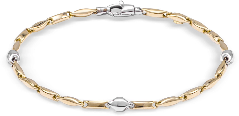 Merk	Monzario
Model	82A
Lengte	19 cm
Afwerking	Glanzend
Schakeltype	Fantasie schakel
Materiaal	Bicolor (geel goud met witgoud)