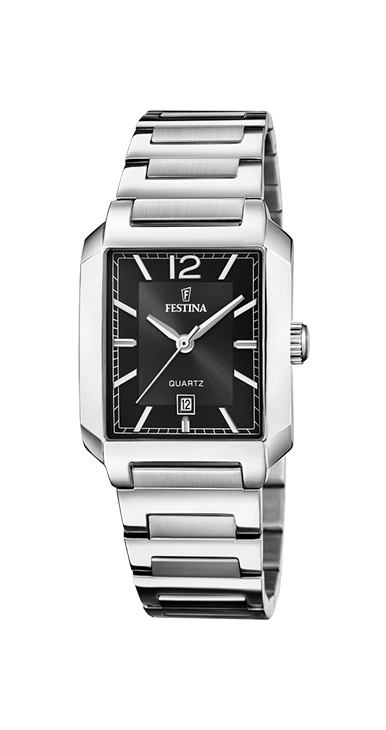Deze Festina horloge heeft een vierkante zilverkleurige kast en een zwarte wijzerplaat, perfect voor dames die op zoek zijn naar een stijlvolle en tijdloze accessoire. Het horloge kan zowel casual als chique gedragen worden en past bij elke outfit. Draag het horloge om je pols voor een elegante touch aan je look. Met deze prachtige horloge maak je zeker een statement!