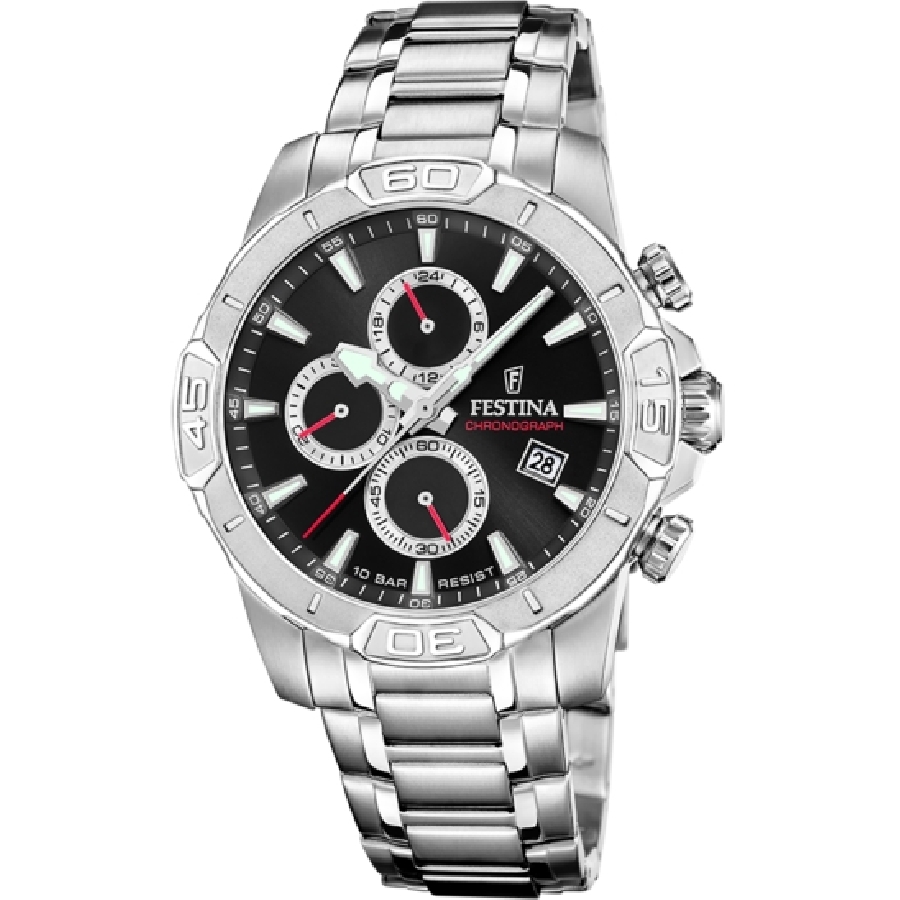 Deze Festina horloge heeft een stijlvolle en tijdloze uitstraling met een roestvrijstalen band en kast. De wijzerplaat is voorzien van een handige datumaanduiding en duidelijke cijferaanduidingen. Draag dit horloge dagelijks bij zowel formele als informele gelegenheden en maak elke outfit compleet. Het horloge is waterdicht en van hoogwaardige kwaliteit, waardoor het lang meegaat en een echte eyecatcher is voor elke horlogeverzamelaar. Met dit prachtige Festina horloge om je pols ben je altijd stijlvol en punctueel. Koop nu en geniet van dit kwaliteitshorloge!
