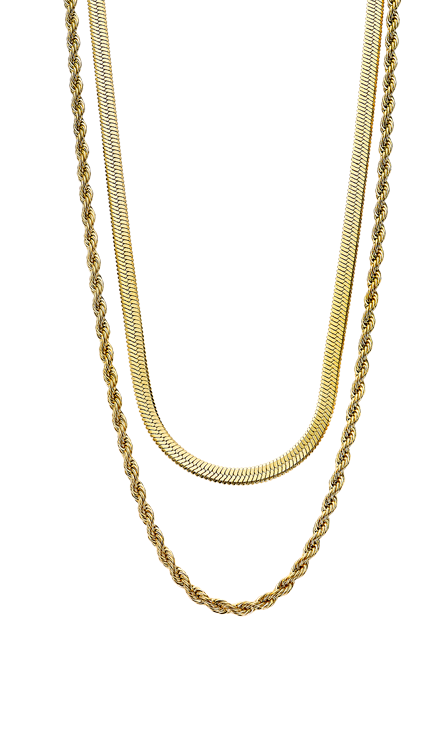 LS2343/1/2 verguld dubbel collier