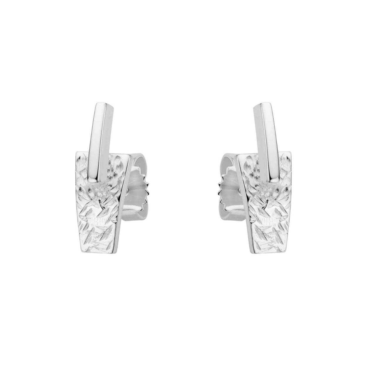 Nol Coopmans - Zilveren fantasie oorstekers, gesmeed met onder folie - AG81867-8-OF