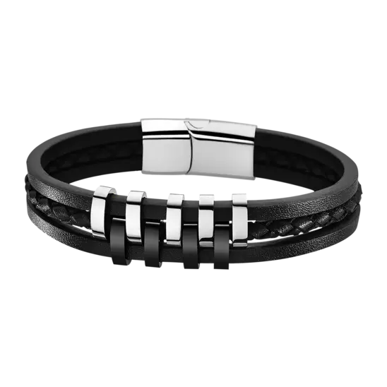 Deze prachtige Lotus Style heren armband is gemaakt van hoogwaardig roestvrij staal en leer. De armband heeft een stoere uitstraling en een handige druksluiting. Het is perfect voor dagelijks gebruik en kan zowel casual als formeel gedragen worden. Combineer het met andere armbanden voor een trendy look. Maak je outfit compleet met deze stijlvolle armband!

Tips voor het dragen van de armband:
1. Combineer het met een horloge voor een moderne uitstraling.
2. Draag het om je pols als statement accessoire.
3. Mix en match met andere armbanden voor een persoonlijke touch.