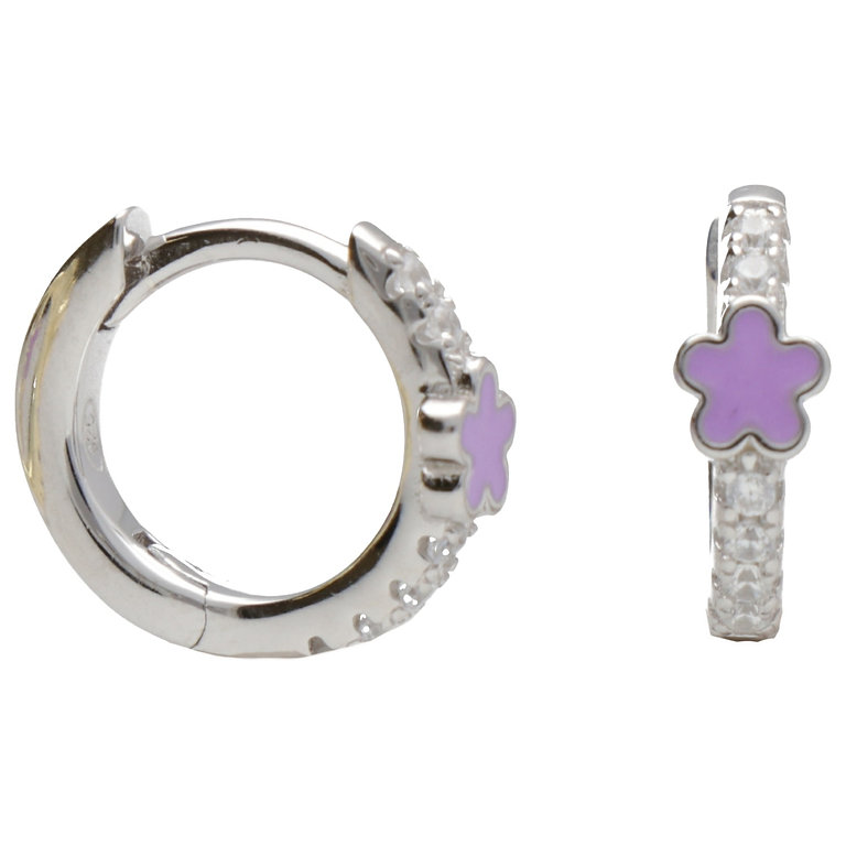 creool crystals paarse bloem zilver