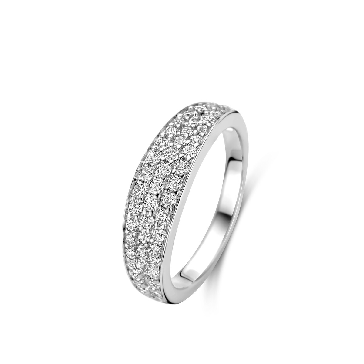 Zilveren ring gezet met zirconium
