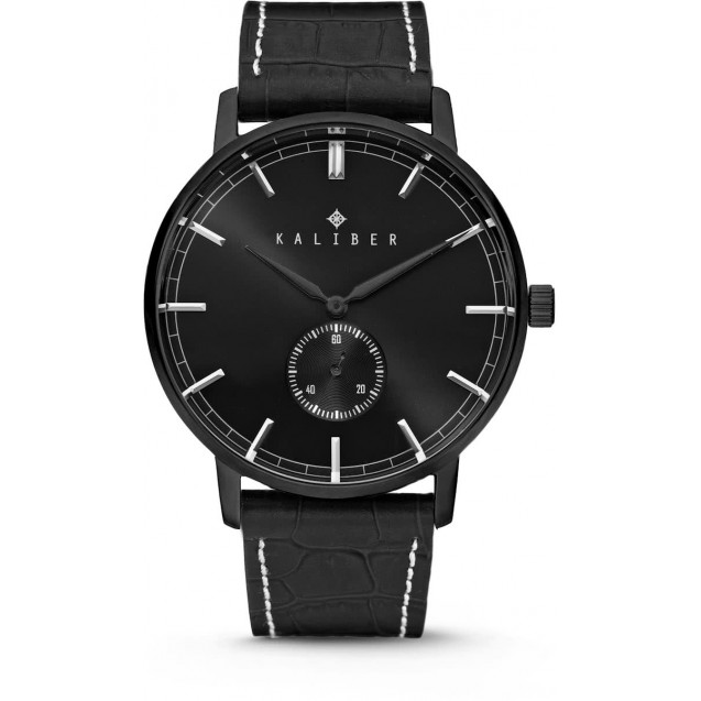 Uurwerk Kaliber met bruin leder band 