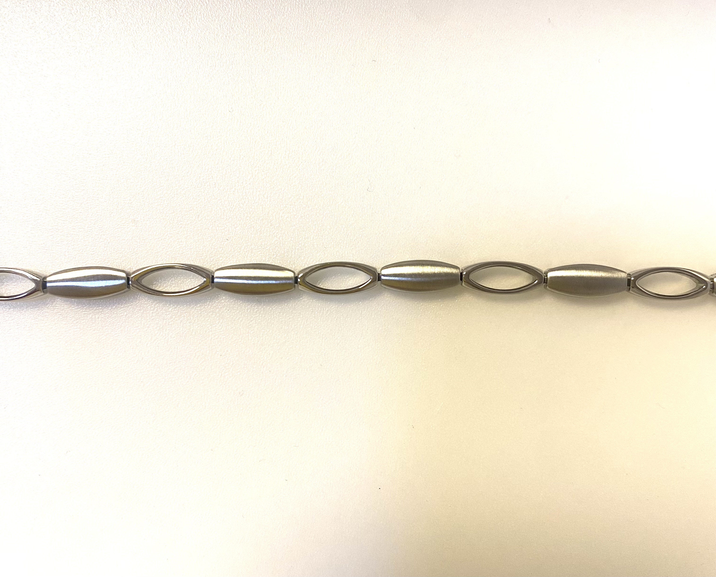 Ovaal mat/glans staal armband