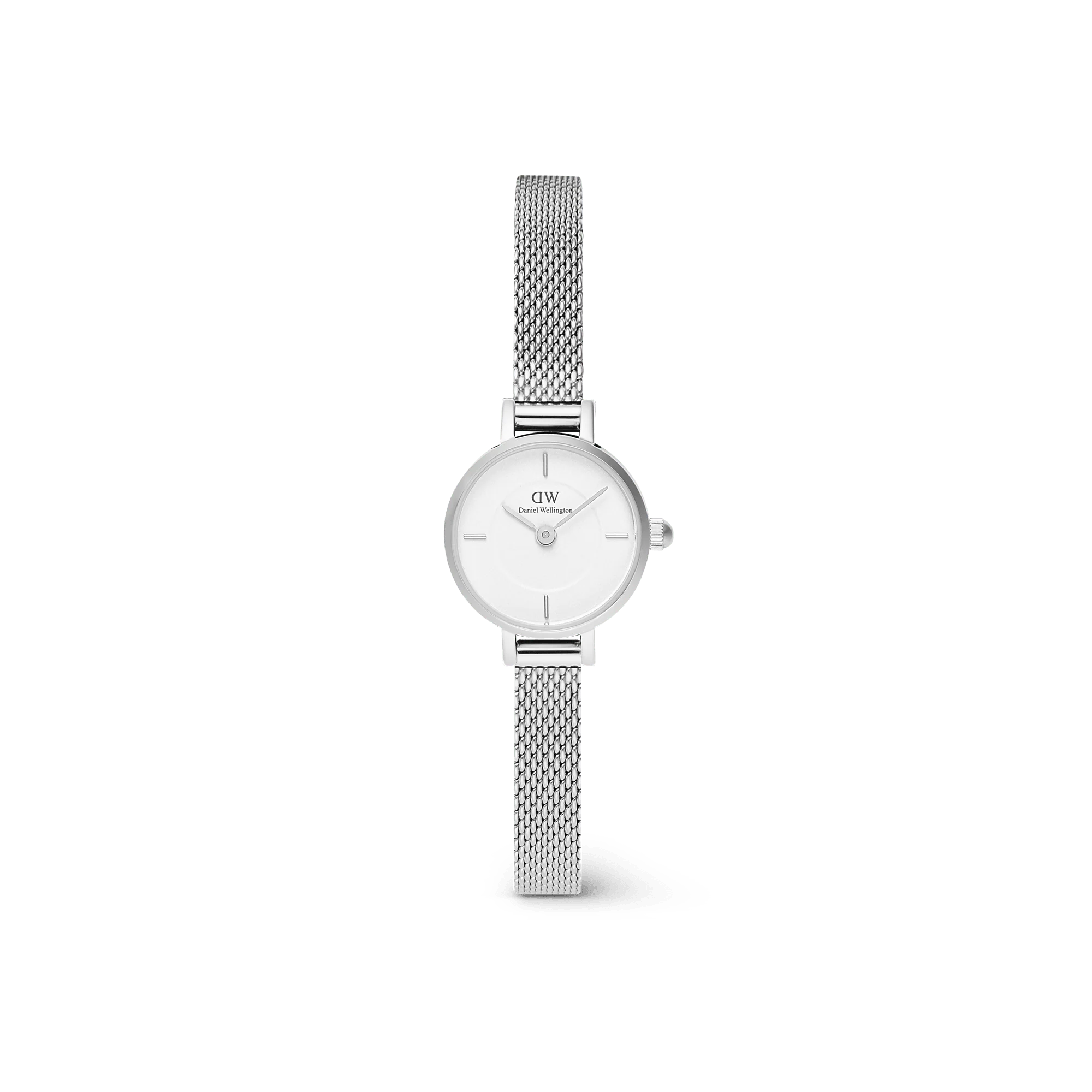 Daniel Wellington dames horloge "Petite Mini" zilverkleurige band en kast, witte wijzerplaat