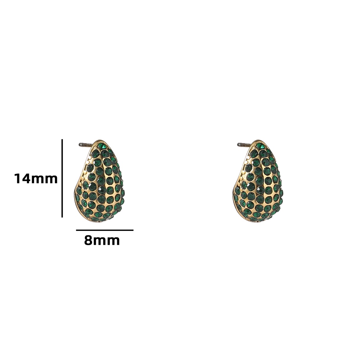 Deze prachtige oorstekers van Day & Eve zijn gemaakt van roestvrij staal en zijn 14K verguld. De oorstekers hebben een strass versiering in een groene kleur en hebben een lengte van 15mm. Ze zijn perfect voor zowel overdag als 's avonds en voegen een vleugje glamour toe aan elke outfit. Draag ze met je favoriete jurk of blouse voor een chique uitstraling.