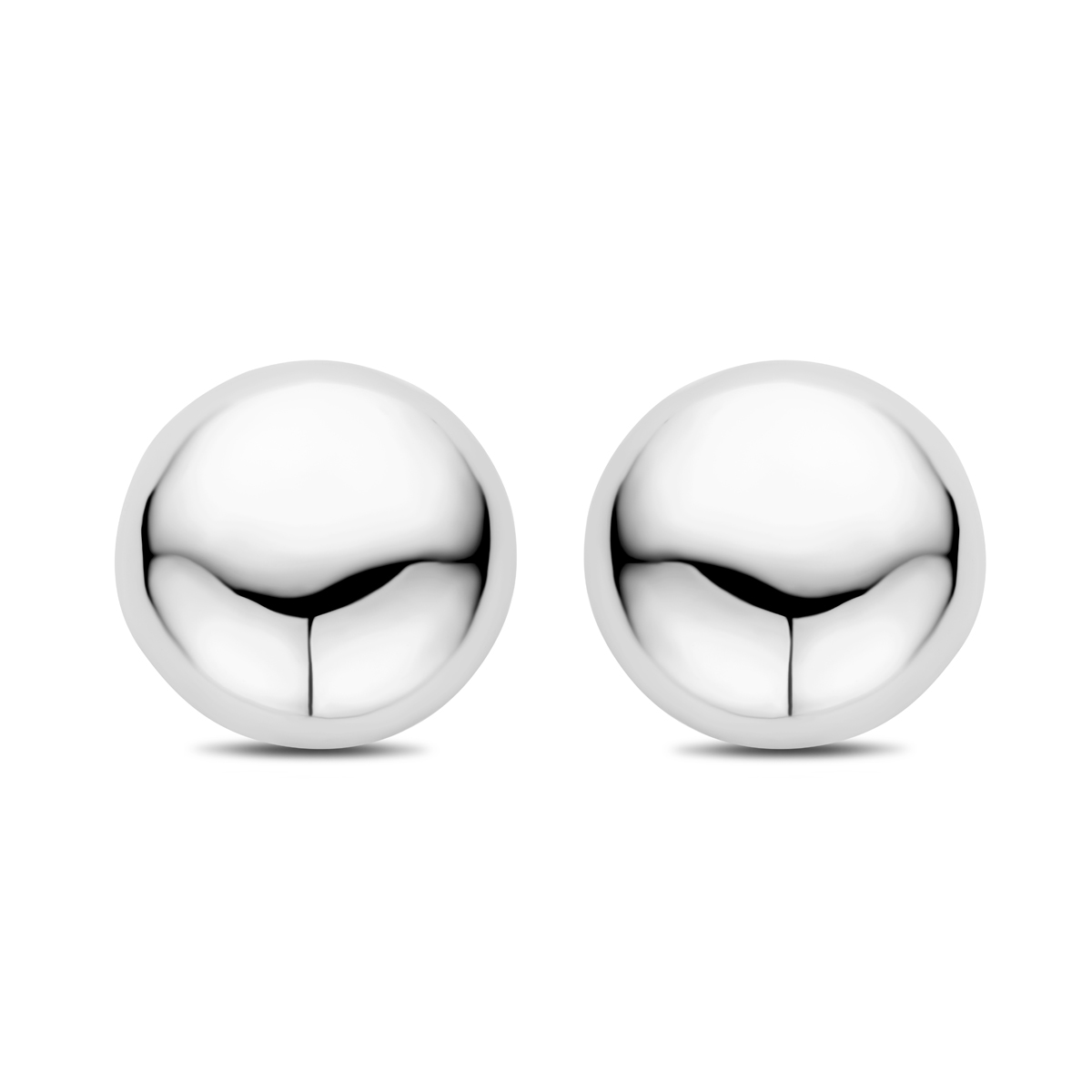 Gerhodineerd 925 zilveren oorknoppen uitgevoerd in de vorm van een half-bol. De oorknoppen hebben een diameter van 20mm. Deze hoogglans oorknoppen hebben een glad oppervlak.