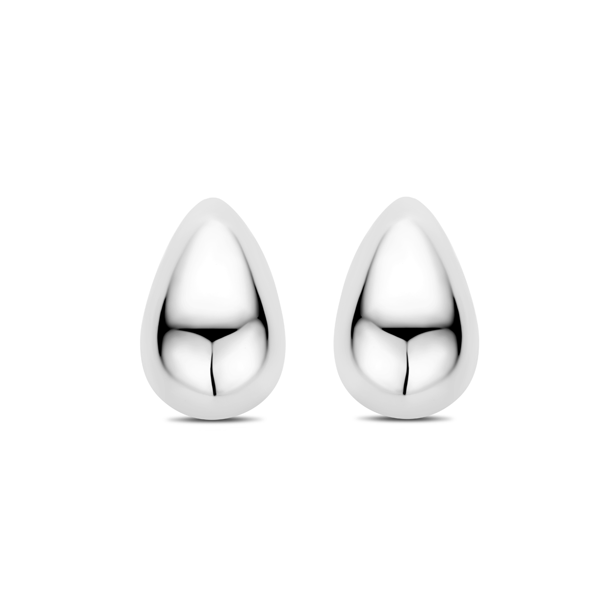 Gerhodineerd 925 zilveren oorknoppen uitgevoerd in de vorm van een druppel. De oorknoppen hebben een afmeting van 20x12.5mm.