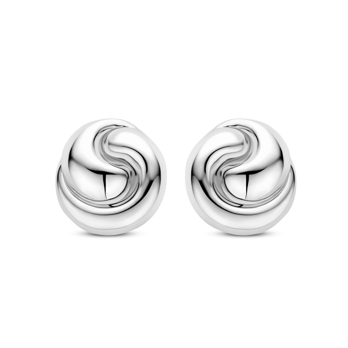 Gerhodineerd 925 zilveren oorknoppen uitgevoerd met een afmeting van 18x17mm