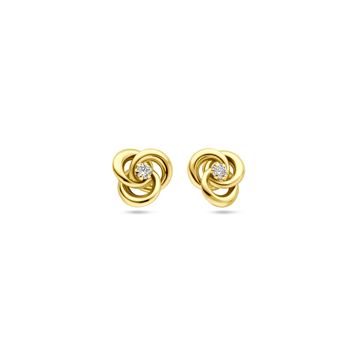 gouden oorknoppen /zirconia