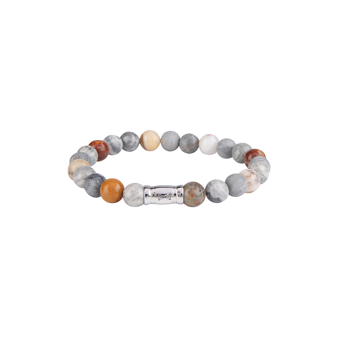 Metaal afwerking: Zilveren borstel
Plating: geen
Materiaal sluiting 925 Sterling Silver
Maat cm 19
Breedte 8mm
