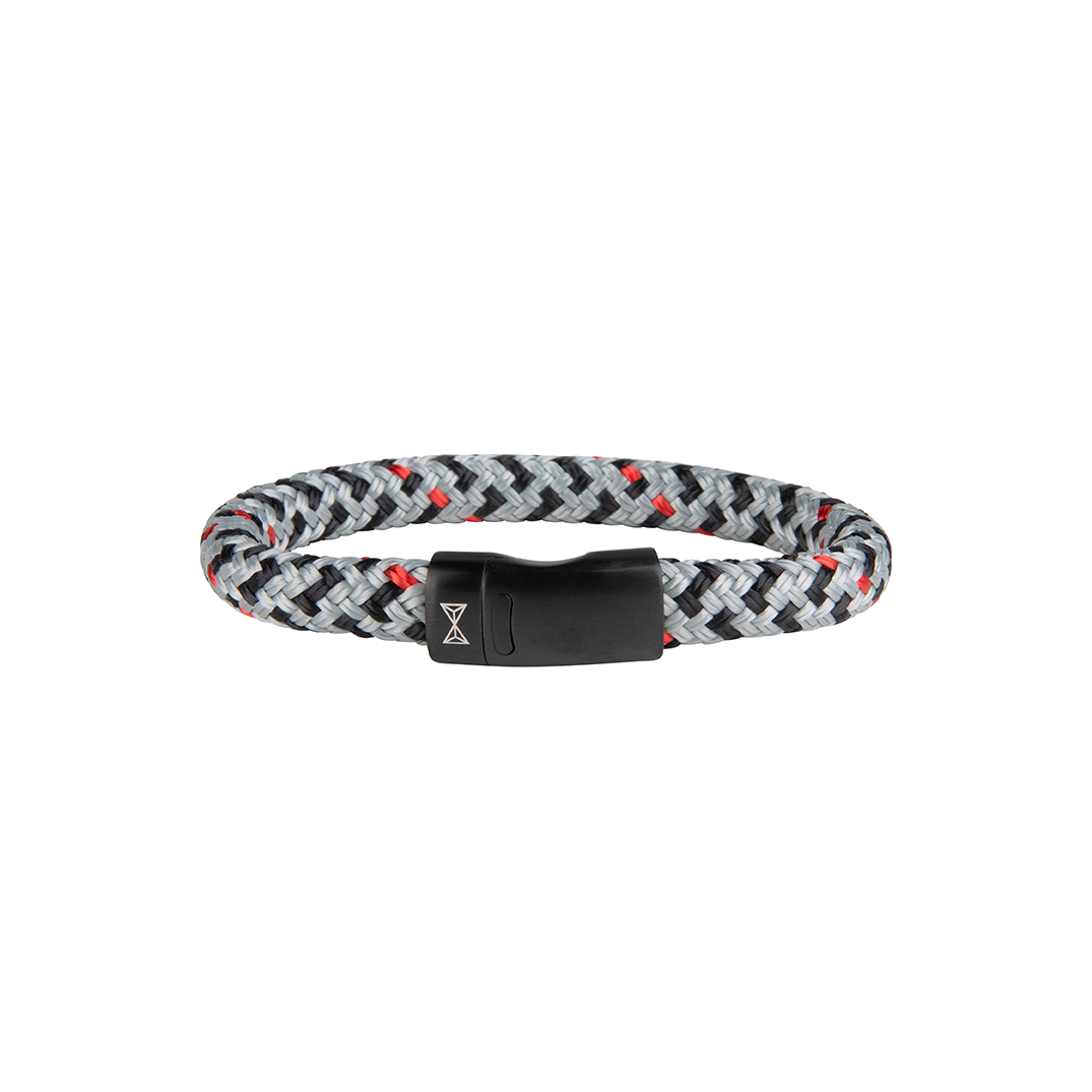 Marine Regatta - 8mm Armband Nautisch Grijs & Zwart/Rood L Heren
Metaal afwerking: verticale satijn
Plating: geen
Materiaal sluiting 316L Edelstaal
Maat cm 21
Breedte 6mm
rope
