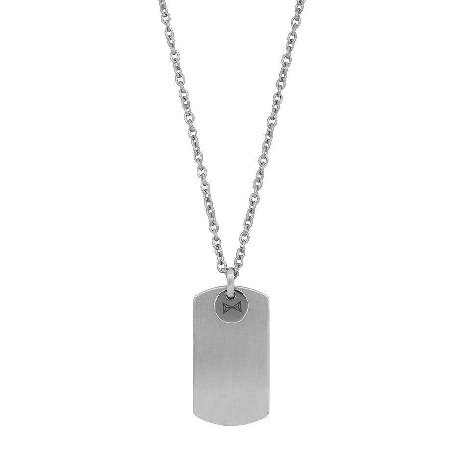 Necklace Dogtag Plate - Inox (70+10cm)