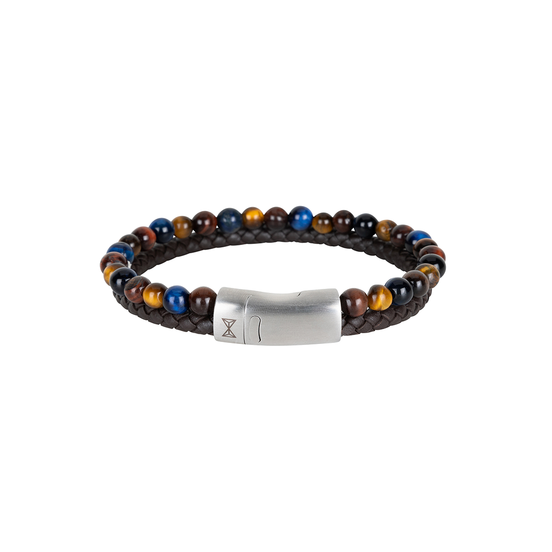 Twee armbanden die perfect op elkaar zijn afgestemd, zodat je niet meer hoeft te kiezen.
Gemaakt met 6 mm multi color tiger eye kralen en bruin hoogwaardig comfortabel leer. Het sterke elastische koord houdt deze armband bij elkaar en zorgt voor een comfortabele pasvorm. Beide armbanden zijn verbonden met een roestvrijstalen sluiting en blijven stevig om je pols zitten dankzij de magnetische sluiting.