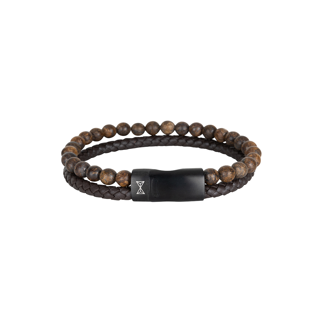 Two bracelets that are perfectly matched, so you no longer have to choose.
Made with 6mm matte bronze beads and brown high quality comfortable leather. The strong elastic cord keeps this bracelet together and ensures a comfortable fit. Both bracelets are connected with a stainless steel clasp and stays securely on your wrist thanks to the magnetic clasp.