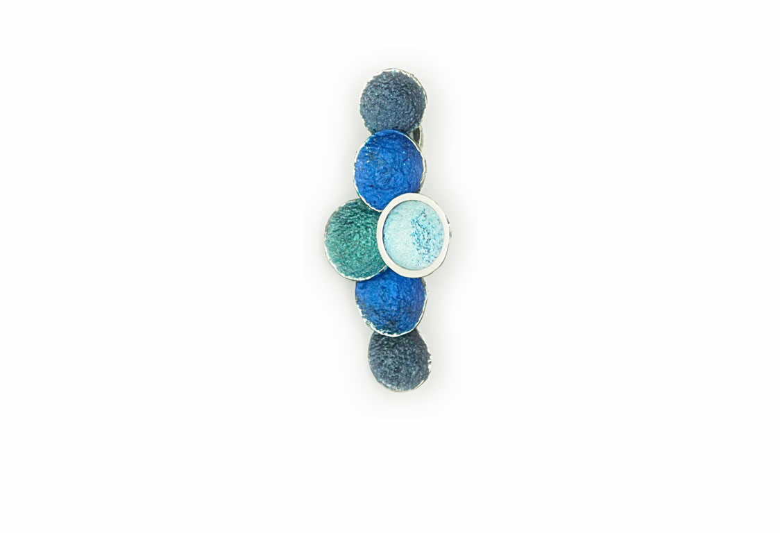 Zilveren hanger met blauwe emaille