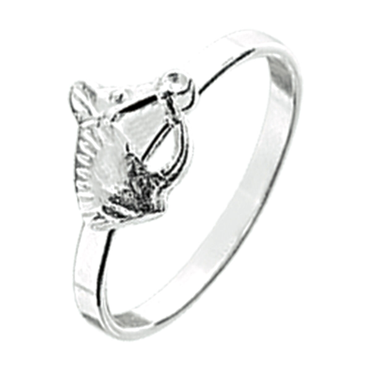 Zilveren ring met paard.
Ringmaat 12,5