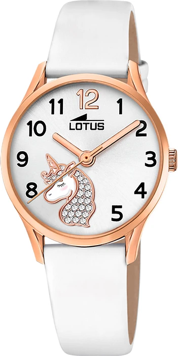 Op zoek naar een stijlvol horloge dat zowel elegantie als functionaliteit uitstraalt? Dan is de LOTUS 18407/K het perfecte accessoire voor jou. Dit prachtige horloge heeft een analoge tijdsaanduiding en werkt op quartz uurwerk, wat zorgt voor een nauwkeurige en betrouwbare tijdmeting.

Met een diameter van 30 mm en een hoogte van 9 mm heeft de LOTUS 18407/K een subtiele en verfijnde uitstraling. De ronde behuizing is uitgevoerd in een trendy rose gouden kleur en is gemaakt van duurzaam roestvrij staal. De wijzerplaat heeft een elegante grijze kleur en is beschermd door mineraalglas, wat zorgt voor een krasbestendige en heldere weergave.

De witte lederen band voegt een vleugje luxe toe aan het horloge en zorgt voor een comfortabele pasvorm om de pols. Helaas heeft de LOTUS 18407/K geen datumweergave, maar met zijn waterdichtheid van 5 bar kun je met een gerust hart douchen terwijl je dit prachtige horloge draagt.

De gespsluiting zorgt ervoor dat het horloge veilig om je pols blijft zitten en het merk Lotus staat garant voor kwaliteit en vakmanschap. Als officieel verkooppunt kunnen wij jou verzekeren dat je met de LOTUS 18407/K een tijdloos en trendy accessoire in handen hebt dat perfect past bij elke gelegenheid.

Kortom, de LOTUS 18407/K is een must-have voor iedereen die op zoek is naar een horloge dat zowel stijlvol als functioneel is. Met zijn elegante design en hoogwaardige materialen is dit horloge een echte eyecatcher om je pols. Bestel hem vandaag nog en voeg een vleugje luxe toe aan jouw outfit!